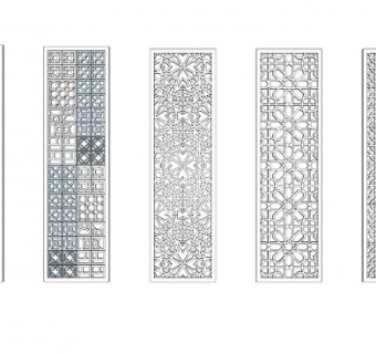 雕花板装饰板格栅SU模型下载_sketchup草图大师SKP模型