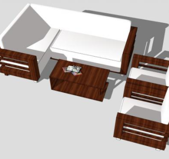 简约现代布质组合沙发SU模型下载_sketchup草图大师SKP模型