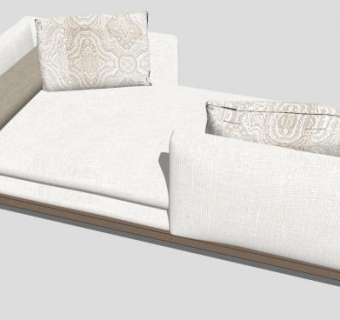 现代简约布质双人沙发SU模型下载_sketchup草图大师SKP模型