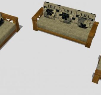 古典中式组合沙发SKP模型下载_sketchup草图大师SKP模型