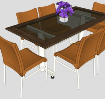 玻璃餐桌椅家具sketchup模型下载_sketchup草图大师SKP模型