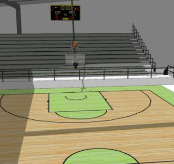 篮球馆室内篮球场比赛场地SU模型下载_sketchup草图大师SKP模型