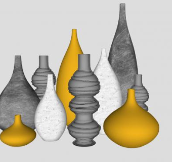 艺术工艺花瓶SU模型下载_sketchup草图大师SKP模型