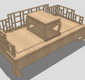古典中式双人沙发SU模型下载_sketchup草图大师SKP模型