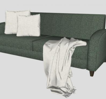 墨绿色沙发家具SU模型下载_sketchup草图大师SKP模型