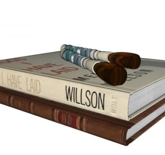 书本毛笔摆件陈设品SU模型下载_sketchup草图大师SKP模型