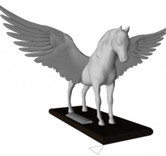 翅膀飞马雕塑工艺品摆件SU模型下载_sketchup草图大师SKP模型