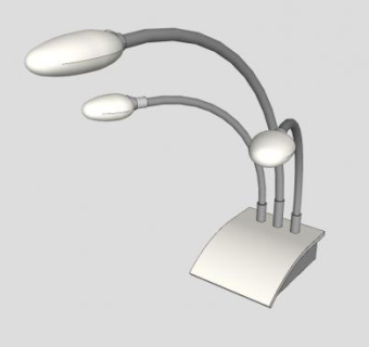 现代三头台灯桌灯SU模型下载_sketchup草图大师SKP模型