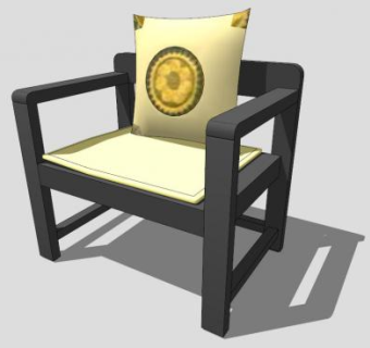 古典中式单人沙发SU模型下载_sketchup草图大师SKP模型