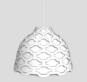 简易欧式白模小吊灯灯具SU模型下载_sketchup草图大师SKP模型