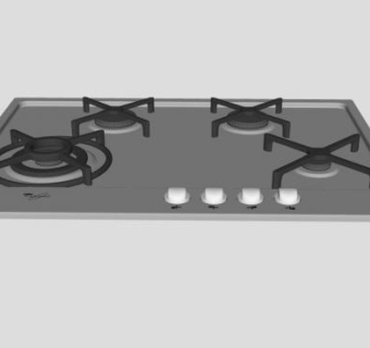 嵌入式4眼煤气灶SU模型下载_sketchup草图大师SKP模型