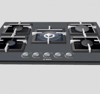 多眼煤气灶台SU模型下载_sketchup草图大师SKP模型