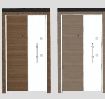 现代木质房间门卧室门SU模型下载_sketchup草图大师SKP模型