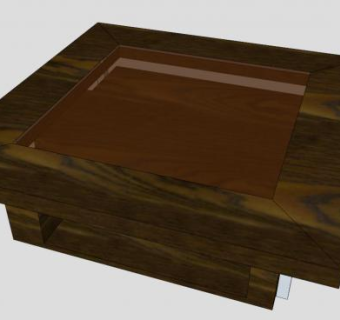 古典中式木质茶几SKP模型下载_sketchup草图大师SKP模型