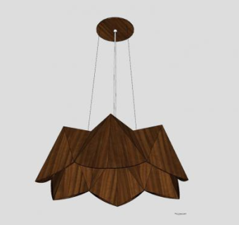 木制装饰吊灯SU模型下载_sketchup草图大师SKP模型