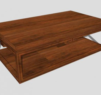 新中式实木茶几SU模型下载_sketchup草图大师SKP模型