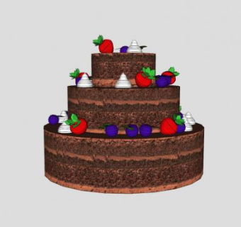 果粒蛋糕SU模型下载_sketchup草图大师SKP模型