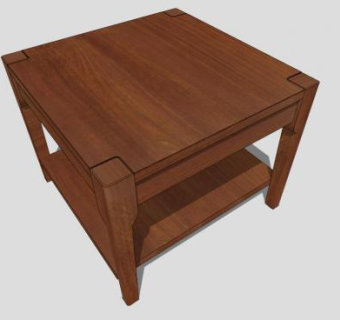 中式简易实木茶几SU模型下载_sketchup草图大师SKP模型