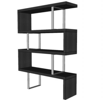 现代简易书架SU模型下载_sketchup草图大师SKP模型