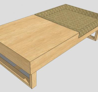 中式现代创意茶几SU模型下载_sketchup草图大师SKP模型