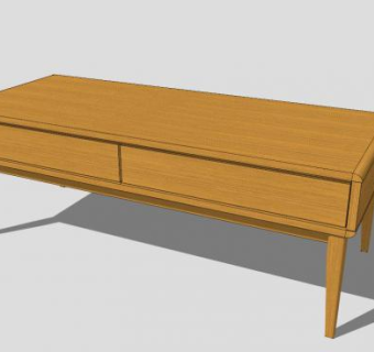 中式现代实木茶几SU模型下载_sketchup草图大师SKP模型