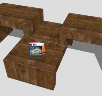 中式简约实木茶几SU模型下载_sketchup草图大师SKP模型