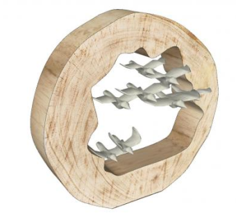 木制抽象艺术品工艺品摆件SU模型下载_sketchup草图大师SKP模型