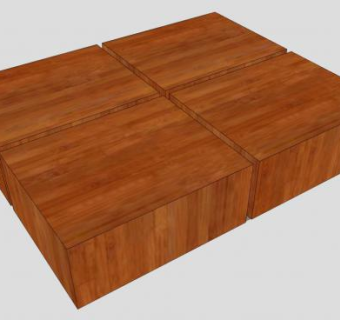 现代中式创意红木茶几SU模型下载_sketchup草图大师SKP模型