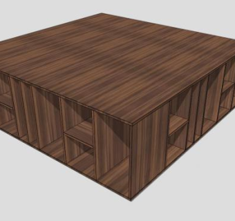 中式风格实木茶几SU模型下载_sketchup草图大师SKP模型