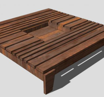 中式风格创意实木茶几SU模型下载_sketchup草图大师SKP模型