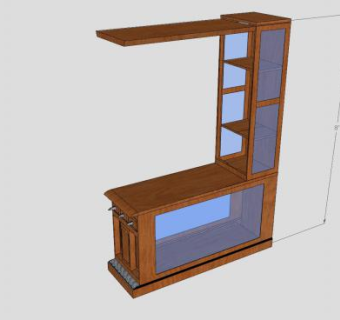 酒柜连体吧台SU模型下载_sketchup草图大师SKP模型