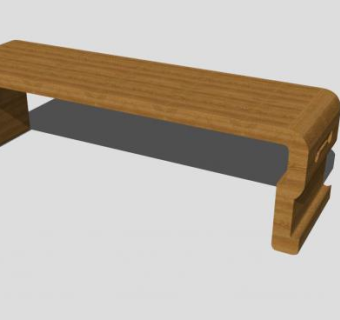 简易中式实木茶几SU模型下载_sketchup草图大师SKP模型