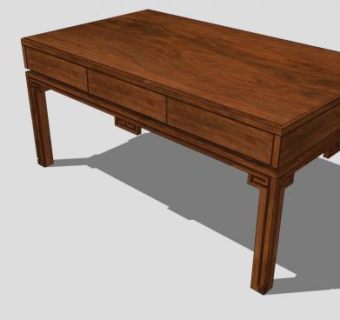 中式风格红木茶几SU模型下载_sketchup草图大师SKP模型