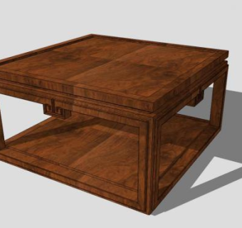 现代中式简易风格红木茶几SU模型下载_sketchup草图大师SKP模型
