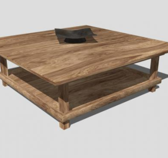 现代中式风格创意简约实木茶几SU模型下载_sketchup草图大师SKP模型