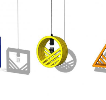 符号装饰吊灯灯具SU模型下载_sketchup草图大师SKP模型