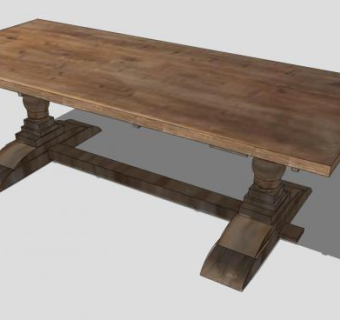 中式风格古典实木茶几SU模型下载_sketchup草图大师SKP模型