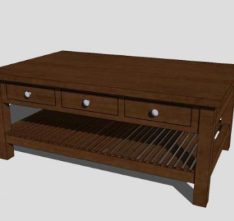经典中式风格实木茶几SU模型下载_sketchup草图大师SKP模型