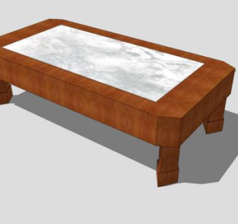 中式创意简约红木茶几SU模型下载_sketchup草图大师SKP模型