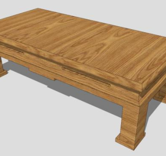 现代经典中式风格实木茶几SU模型下载_sketchup草图大师SKP模型