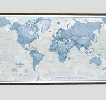世界地图挂饰SU模型下载_sketchup草图大师SKP模型