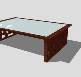 中式简约茶几SU模型下载_sketchup草图大师SKP模型