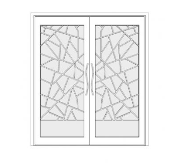 磨砂玻璃门推拉门SU模型下载_sketchup草图大师SKP模型