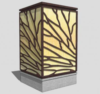 中式创意景观灯具SKP模型下载_sketchup草图大师SKP模型