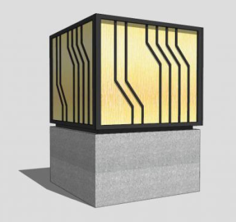 新中式古风景观灯具SU模型下载_sketchup草图大师SKP模型