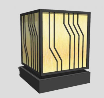 新中式古风景观灯SU模型下载_sketchup草图大师SKP模型