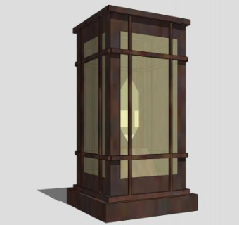 新中式创意古风景观灯SU模型下载_sketchup草图大师SKP模型