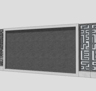 中式景墙SU模型下载_sketchup草图大师SKP模型