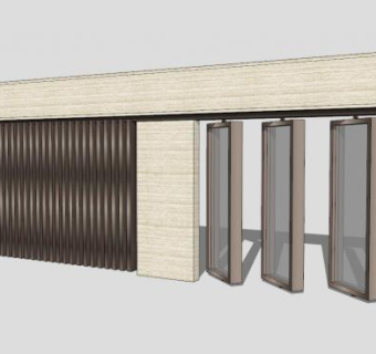 中式风格创意景墙SU模型下载_sketchup草图大师SKP模型