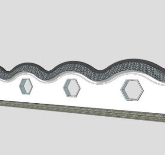 中国风古风景墙SU模型下载_sketchup草图大师SKP模型